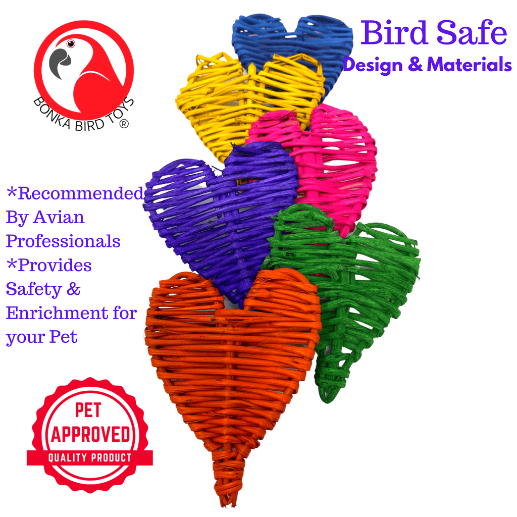3348 Pk6 Small Colored Vine Hearts - Bonka Bird Toys