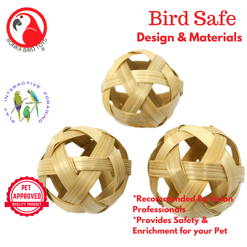 3485 PK3 Natural 3 Inch Bamboo Balls - Bonka Bird Toys
