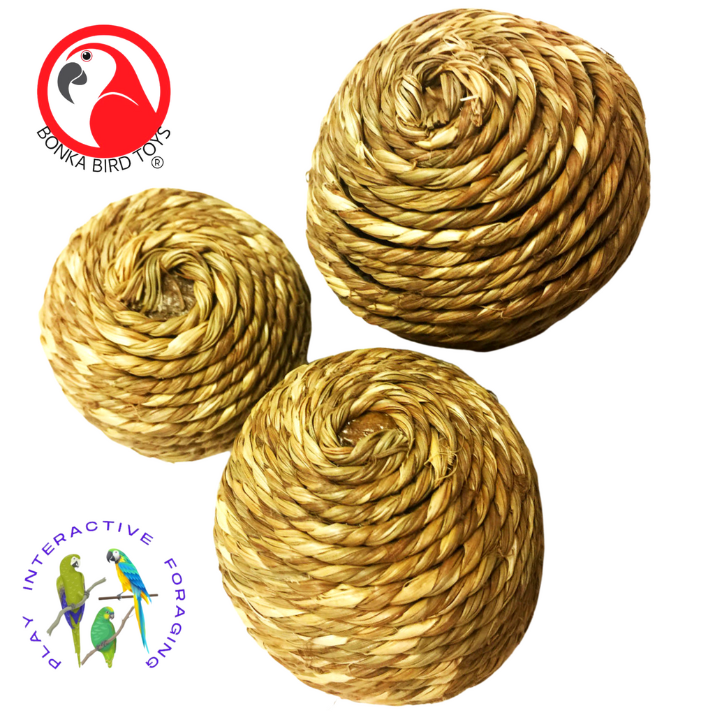 1272 Pk3 Seagrass Rope Ball - Bonka Bird Toys