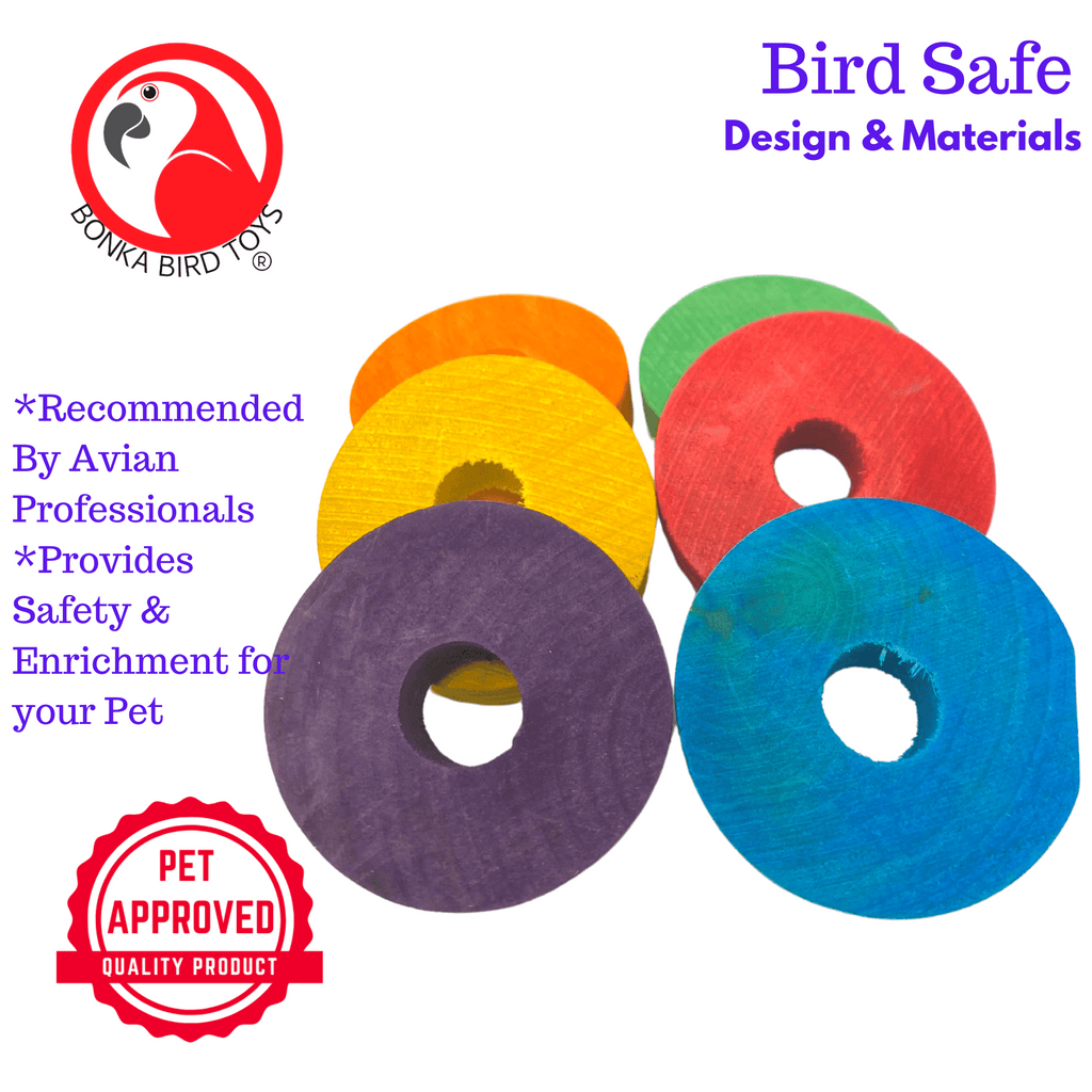 2906 Pk6 Colored Circles - Bonka Bird Toys