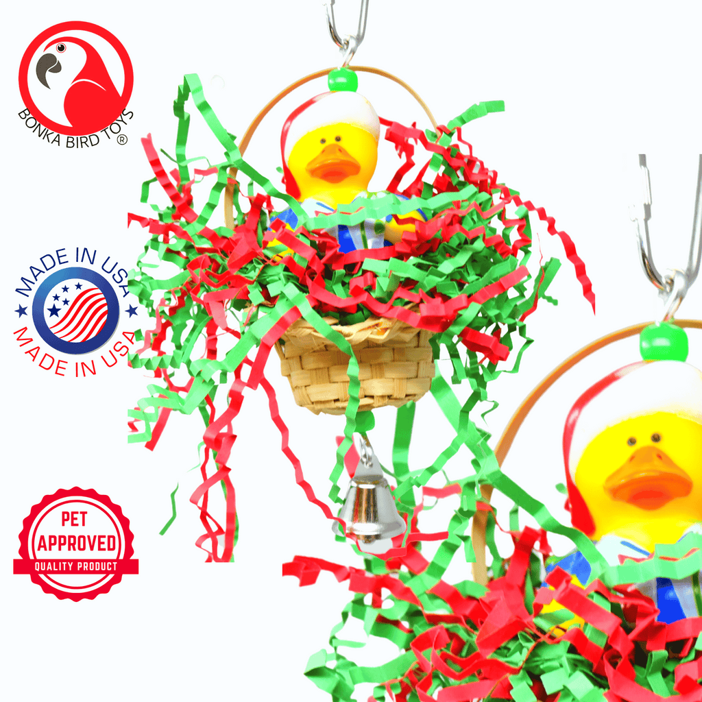 3579 Christmas Twinkle Duck Hat Basket - Bonka Bird Toys