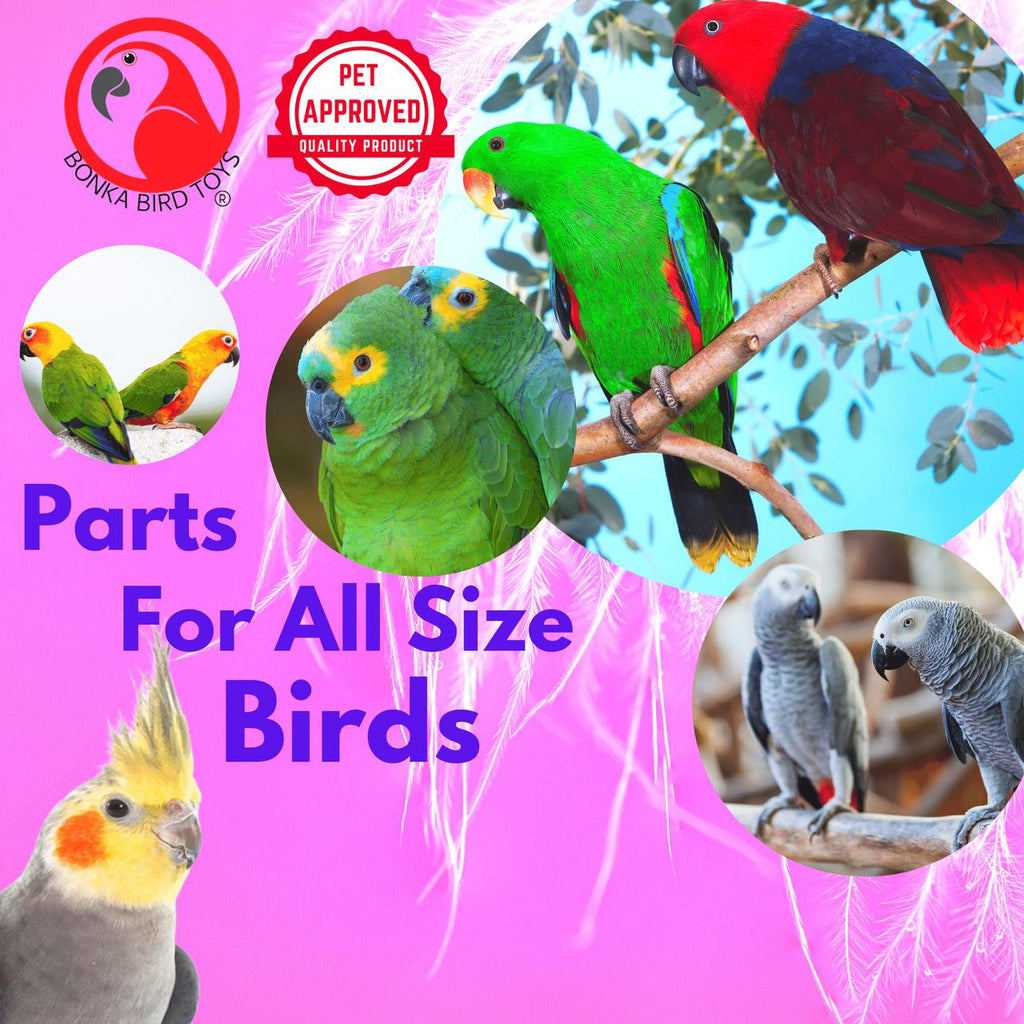 3773 Pk 6 Tiny Ducks from Bonka Bird Toys are beautiful bird enticing foot toys that look great in any cage or aviary you decide to install them in. The tiny ducks all have smooth edges that feel great in pet bird beaks and feet.