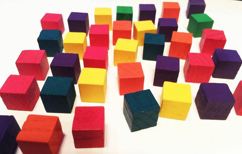 1224 Pk35 Colored Mini Wood Chewy Squares Blocks - Bonka Bird Toys