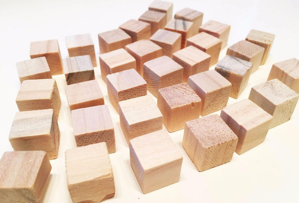 1226 Pk35 Natural Mini Wood Chewy Squares Blocks - Bonka Bird Toys