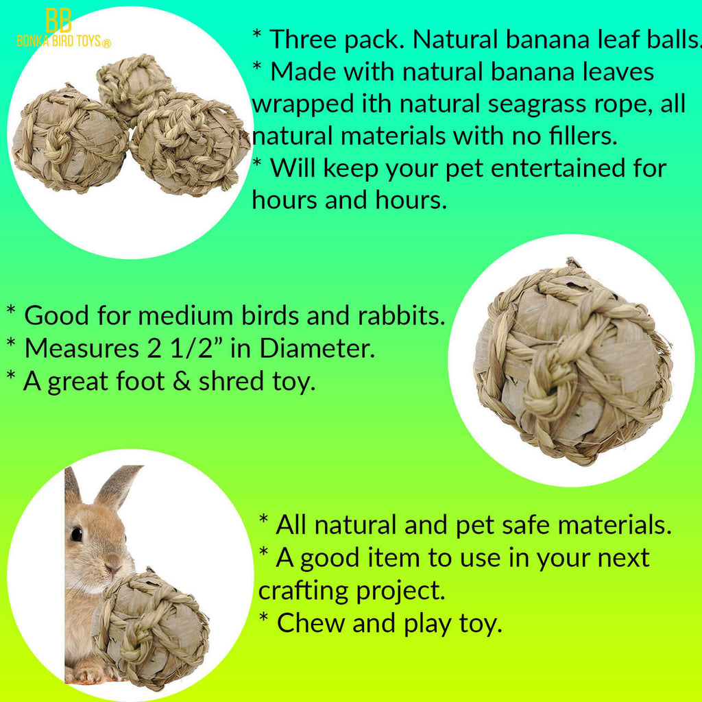 Bonka Bird Toys 1277 PK3 Banana Leaf Ball